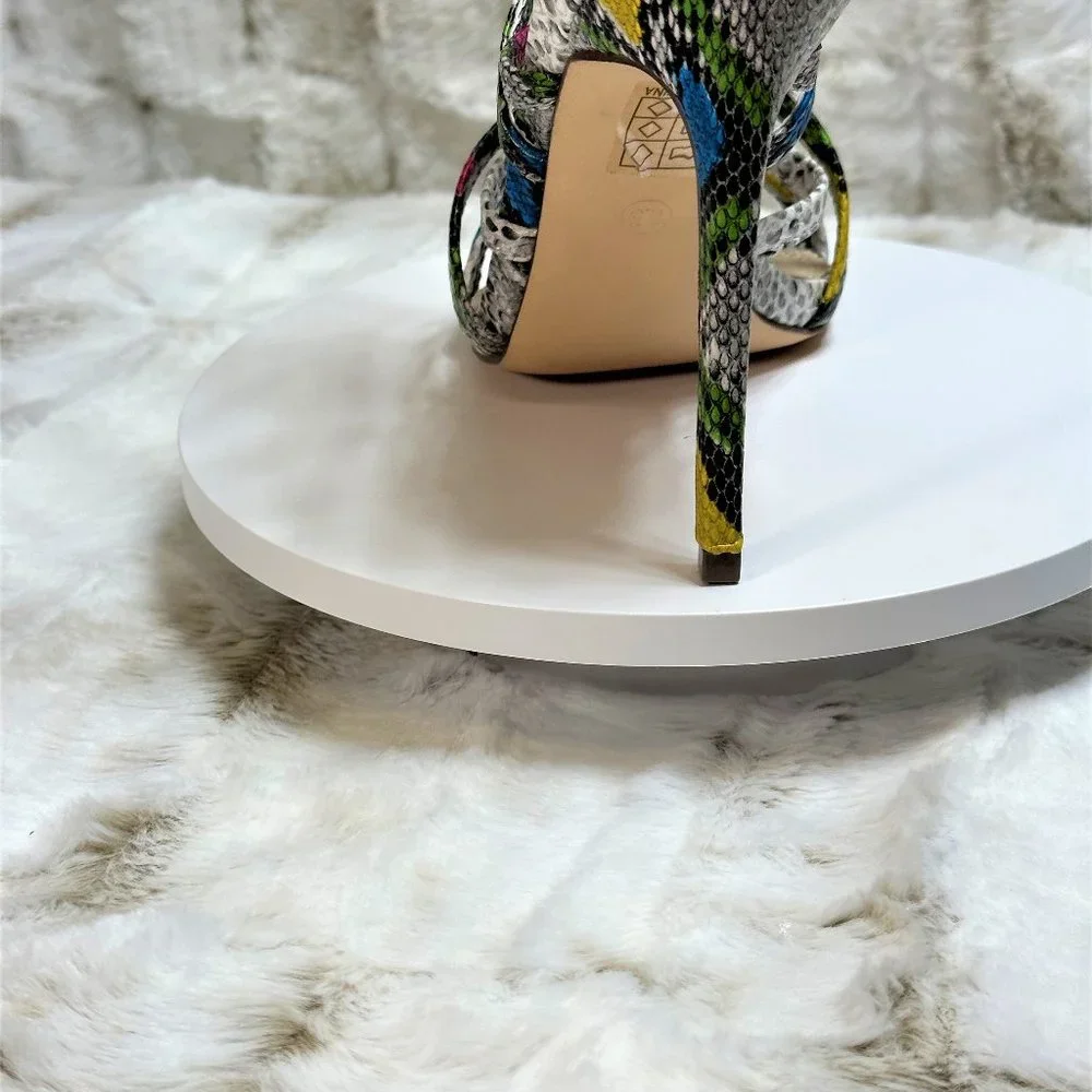 * So Me Multi Color Snake Strappy Wrap 4.5" Heels - Picture 8 of 8